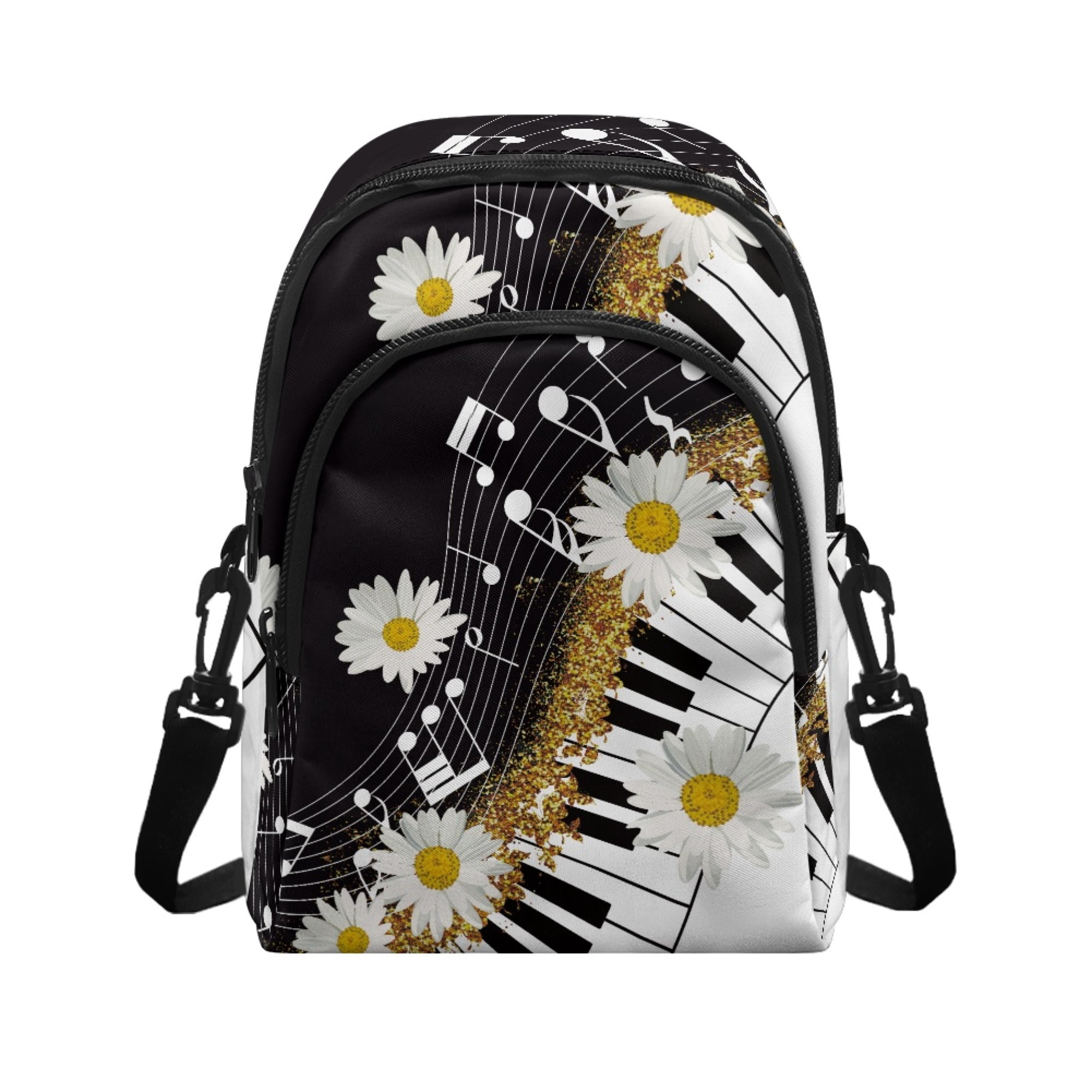Polyester Notes Psesaysky Daisy Piano Notes Pattern Small Crossbody Wallet with ...