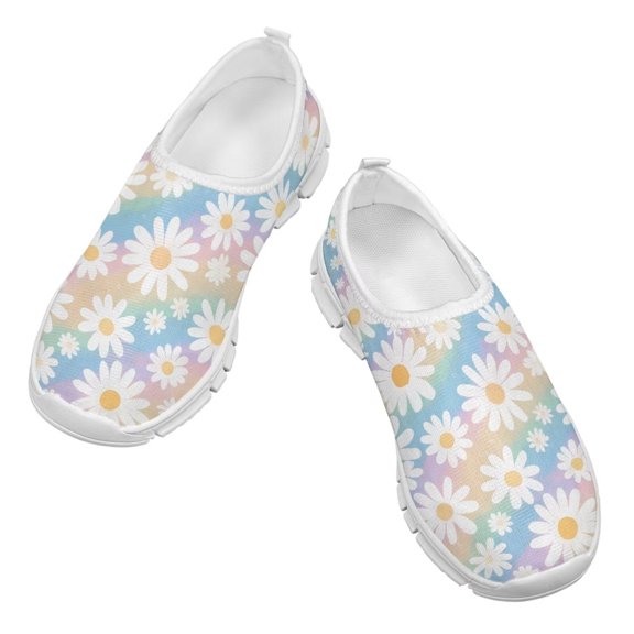 Psesaysky Daisy Walking Shoes for Kids Girls Breathable Comfortable Durable Loafers for School Size 11-15