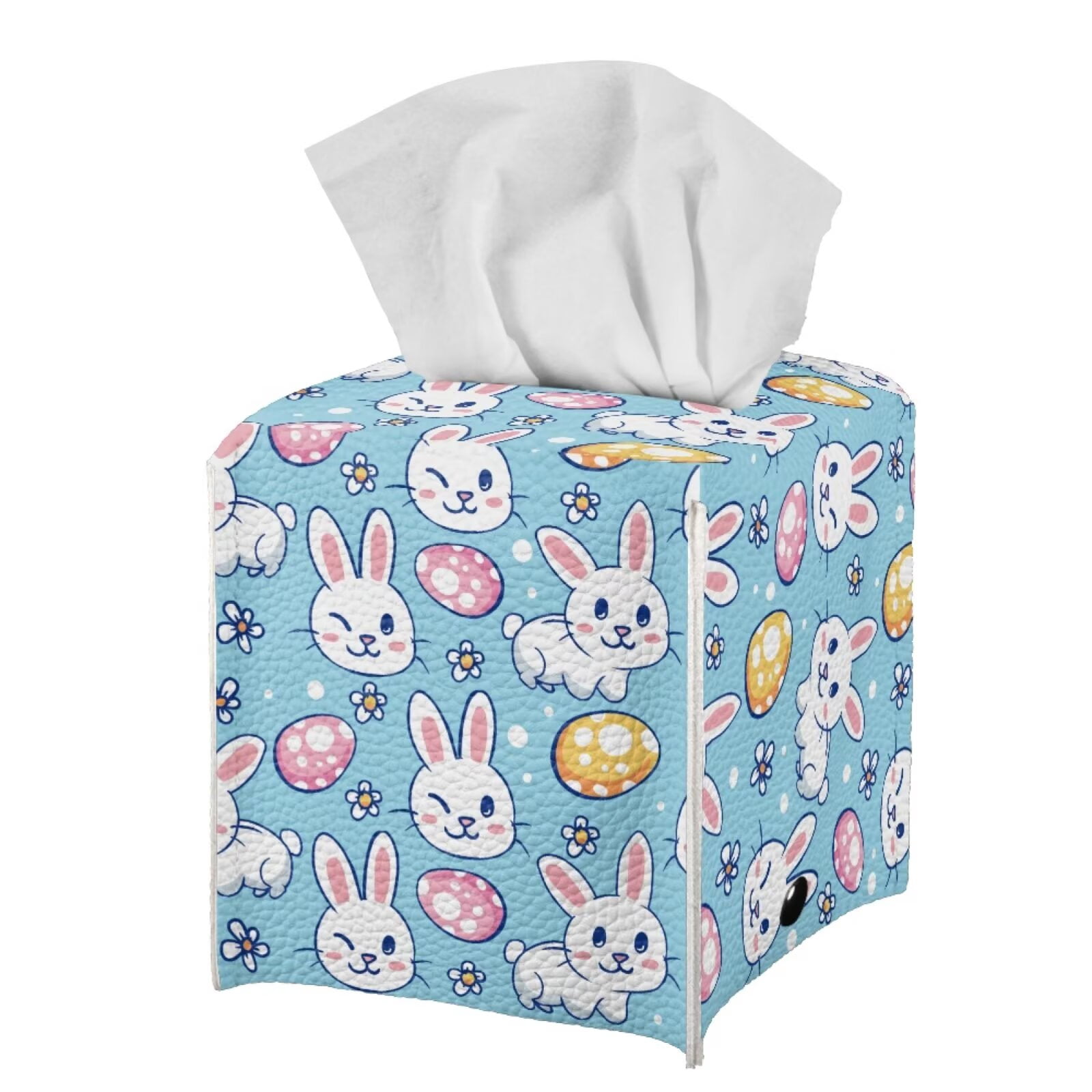 A Rabbit Tissue Psesaysky Decorative Tissue Box Cover Square with Cartoon Rabbit Tissue ...