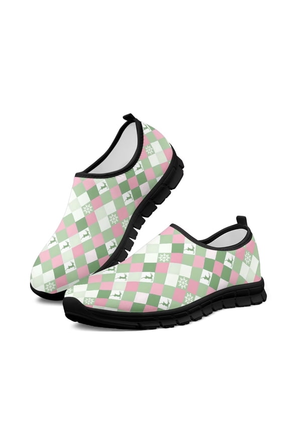Deer and Snowflakes Casual Shoes for Women Girls Breathable Durable Sneakers Loafers Size 5.5-11.5