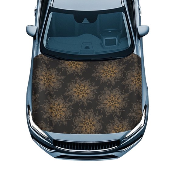 Psesaysky Durable Car Hood Cover for Winter Elastic Stretch Fabric 59.05x39.37 in Car Hood Cover Protector Floral Pattern