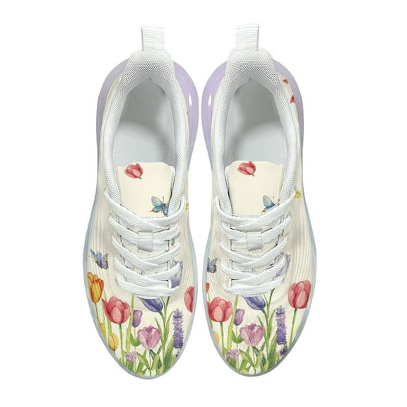 Psesaysky Durable Walking Shoes Rainbow Atmospheric Cushion Running Shoes Floral Tennis Shoes Soft and Skin-Friendly Shoes for Women Teen Girls