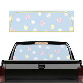 Psesaysky Easter Egg Floral Truck Rear Window Decal, UV Protection Vinyl, Perforated Weatherproof Back Window Decal Full Windows Coverage