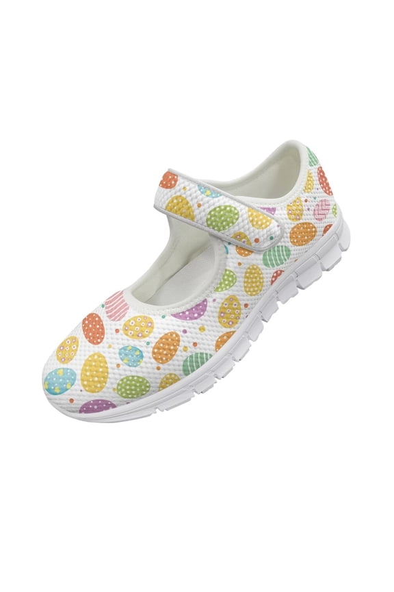 Easter Eggs Printed Casual Shoes for Girls Women Comfortable Anti-Slip Walking Shoes Suitable for Everyday Wear