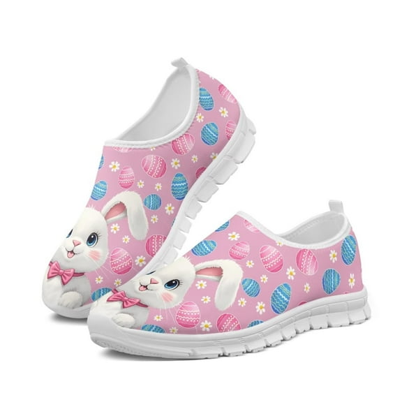 Psesaysky Easter Rabbits Casual Shoes for Ladies Girls Slip on Sneakers Light Comfortable Loafers Size 5.5-11.5