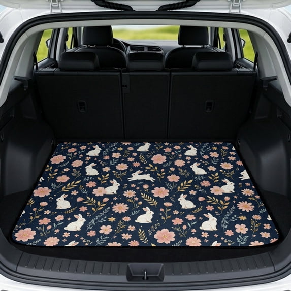 Psesaysky Easter Trunk Floor Mat 29" x 39", Scratch-proof Polyester Cargo Liner for All Season, Pet Travel and Daily Use