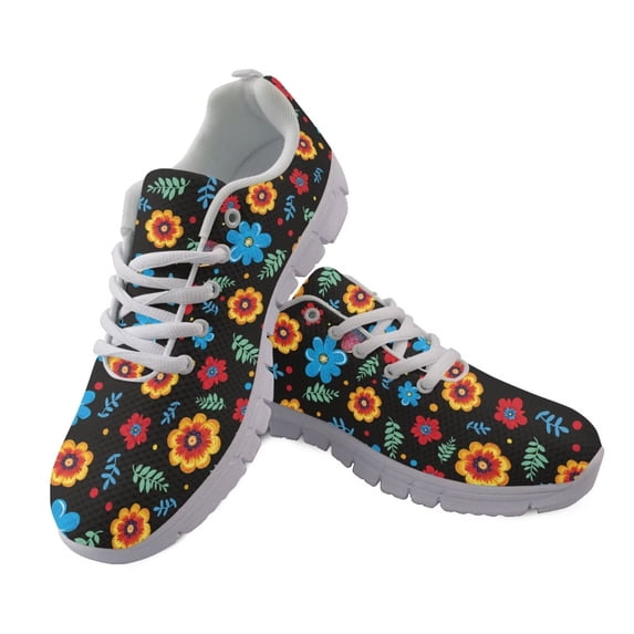 03 Run Psesaysky Embroidered Flower Running Shoes Unisex Mesh Sneakers Slip on ...
