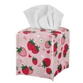 thumbnail image 1 of Psesaysky Fashion Tissue Box Holder - Square PU Leather Tissues Cube Box Cover Waterproof -Cartoon Srawberry Decorative Car Facial Tissue Holder on Table and Barthroom, 1 of 6