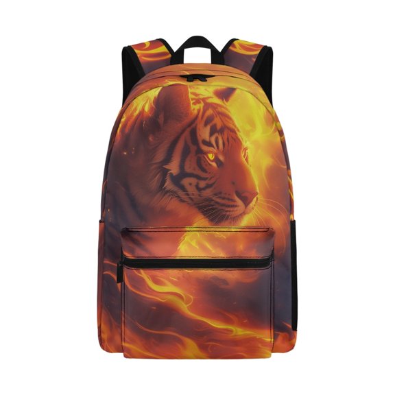 Psesaysky Fiery Tiger Head Teenagers Backpack Daypack with Kids Student Bookbags