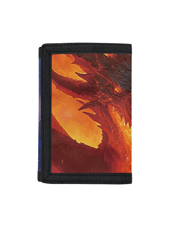 Fire Dragon Trifold Pouch, Polyester Fabric Little Boys Wallet, Waterproof Slim Youth Wallet for Outdoor Sports