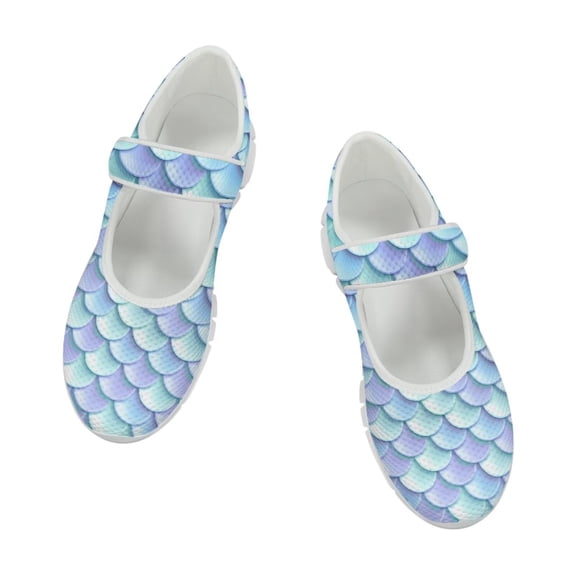 Psesaysky Fish Scale Printed Shoes for Girls Ladies Light Comfortable Sneakers Gift for Wife Daughters Size 5.5-10