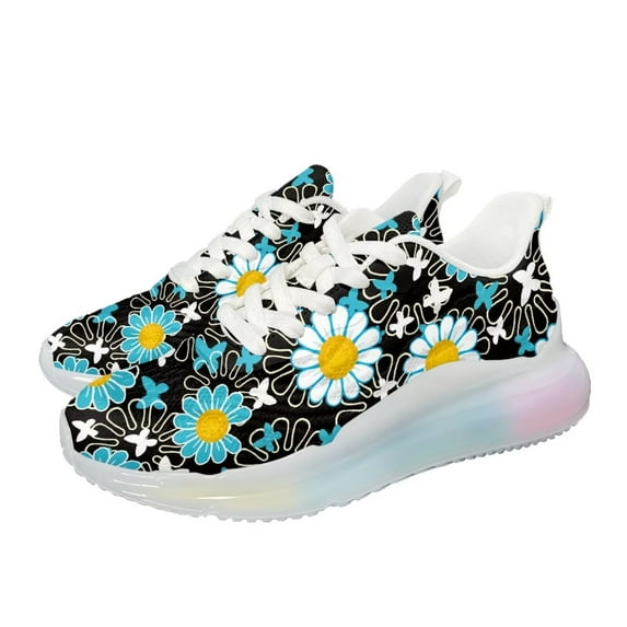 Psesaysky Floral Sneakers for Women Gifts for Women Fly weaving Fabric Fashionable and Comfortable Shoes