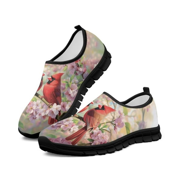 Psesaysky Flowers Birds Printed Sneakers for Girls Women Lightweight Breathable Casual Shoes Size 5.5-11.5