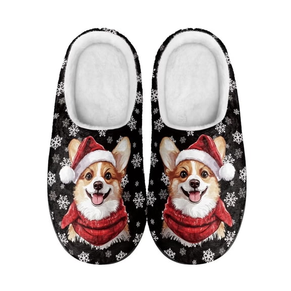Psesaysky Fluffy Cotton Slippers Indoor Anti-Slip Comfortable Slippers Women's Daily Household Slippers Cute Animal Pinted Slippers