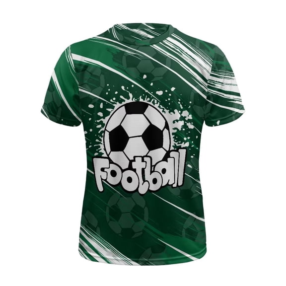 Psesaysky Football Print Men Football Clothes Breathable Elastic Short Sleeve Football Jerseys Moisture Wicking Youth Soccer Training Apparel S-4XL,Green