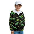 thumbnail image 1 of Psesaysky Full Zip Up Jacket for Boys Green Dinosaur Print Warm Cropped Hoodies Teen Cozy Long Sleeve Sweatshirts Jackets with Pockets, Size XL, 1 of 7