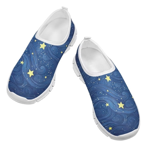 Psesaysky Galaxy Printed Casual Shoes for Kid Boys Breathable Comfort Loafers Walking Shoes for School Size 11-15