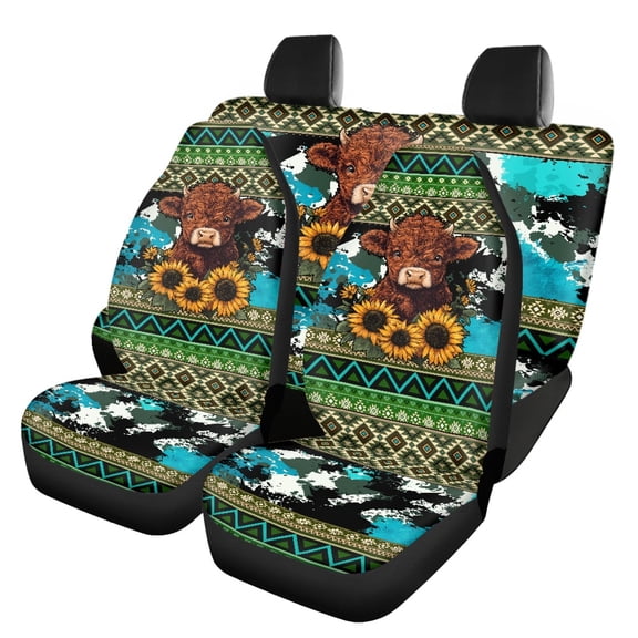 Psesaysky Geometric Car Seat Covers Easy to Install Car Seat Covers Full Set Interior 3 PCS Automotive Vehicle Cushion Fit for Cars Truck