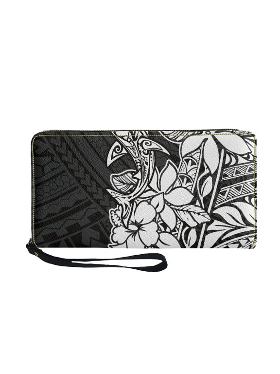 Geometric Floral Coin Bag for Travel Shopping, Multi-functional Women's Wallets PU Leather Portable Long Purse