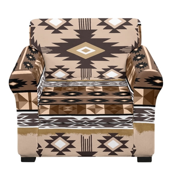 Psesaysky Geometric Tribal Pattern 2 Piece Couch Cover for Living Room Home Soft Washable Sofa Cover Spandex Chair Slipcovers