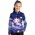 thumbnail image 1 of Psesaysky Girl's Cute Axolotl Galaxy Stars Graphic Print Preppy Cute Sweatshirts Long Sleeve Drop Shoulder Half Zipper Pullovers Athletic Thermal Coat 10-11 Years, 1 of 6