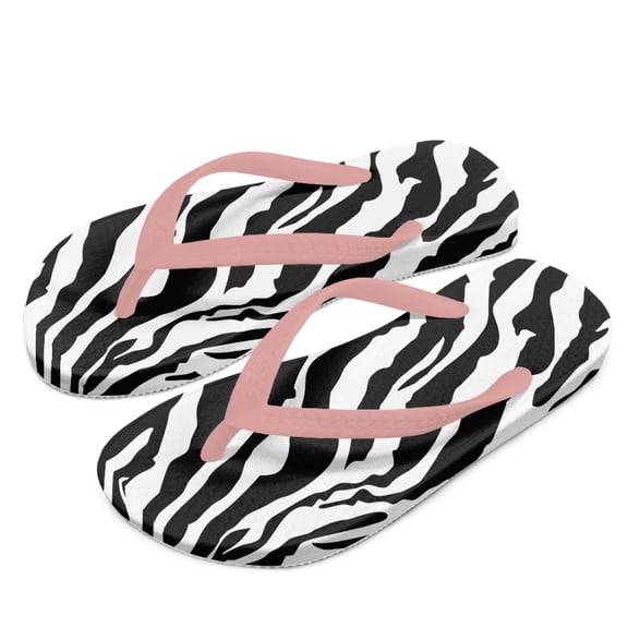 Psesaysky Girls Boys Comfort Flip Flops, Kid's Slip On Thong Sandals with Zebra Printed Size 10