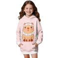 thumbnail image 1 of Psesaysky Girls Capybara Flower Cute Print Hoodie Toddler Oversized Hooded Sweatshirt Cute Graphic Casual Pullover Tops with Pockets for 7-8 Years, 1 of 7