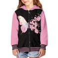 thumbnail image 1 of Psesaysky Girls' Fashion Hoodies Sweatshirts with Pocket Pink Butterfly Blossom Fleece Zip-Up Hoodie for Girls and Boy 6-7 Years Old Girl Winter Clothes, 1 of 7