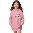 thumbnail image 1 of Psesaysky Girls Hoodies Pink Santa Claus Print Pullover Hooded Sweatshirts Kids Warm Casual Hoodie Dress Outfits Fall Winter Clothes for 11-12 Years, 1 of 7