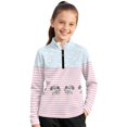 thumbnail image 1 of Psesaysky Girls Long Sleeve Shirts Cute Puppy Stripes Print Quick Dry Athletic Tops Quarter Zip Pullover Kids Teens Sportswear for Golf Yoga Tennis 6-7 Years, 1 of 6