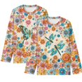 thumbnail image 1 of Psesaysky Girls Long Sleeve Tees 2 Pack Butterfly Dragonfly Floral Kids Soft T-Shirts Kids Basic Round Neck T-Shirts Top for Teen Youth Girls, 13-14Y, 1 of 6