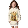 thumbnail image 1 of Psesaysky Girls Sweatshirt Cute Otter Floral Printed Hoodie Dress Long Sleeve Pullover Fall Fashion Hooded Top for Teen Girls with Pockets for 9-10 Years, 1 of 7