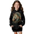 thumbnail image 1 of Psesaysky Girls Tribal Horse Graphic Hoodies Size 9-10 Years Long Sleeve Cartoon Print Pullover Hooded Sweatshirt Cute Casual Tops for Girl, 1 of 7