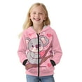 thumbnail image 1 of Psesaysky Girls Winter Jacket Cartoon Koala Print Girls Pink Hoodies Kids Full Zip Hoodie Girls Jacket Warm Cozy Outwear Coat with Pockets, Size S, 1 of 7