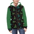 thumbnail image 1 of Psesaysky Girls Zip Up Hoodie Kids Green Christmas Tree Print Oversized Long Sleeve Sweatshirt Jacket with Pockets Winter Warm Clother 14-16 Years, 1 of 7