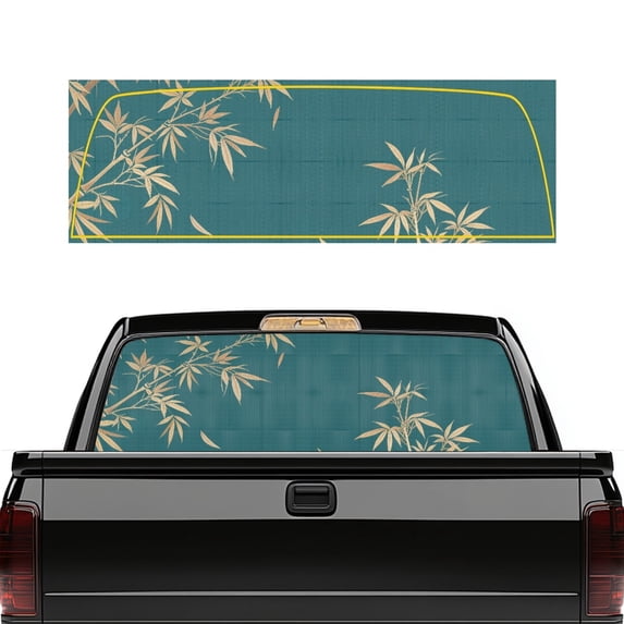 Psesaysky Golden Bamboo Truck Rear Window Decal 66.9 x 22.4 Inch, Vinyl Weatherproof Decal, Personalized for Most Pickup Trucks