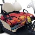 thumbnail image 1 of Psesaysky Golf Cart Seat Covers with 4 Pockets Soft Golf Cart Seat Towel Blanket, Extra Handle, Foldable and Washable, Suit EZGO TXT RXV/Club Car Seats, Tropical Sunset Pink, 1 of 8