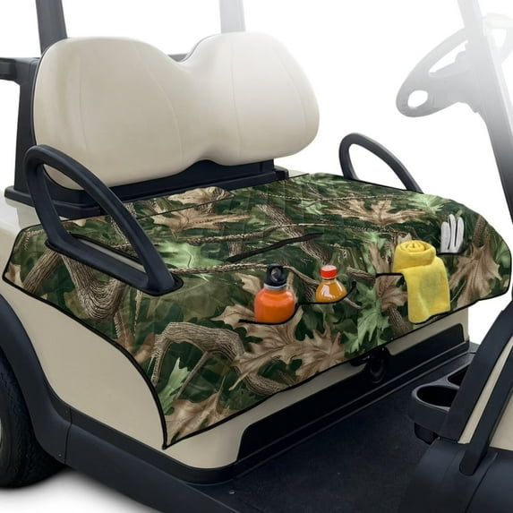 Psesaysky Golf Cart Seat Covers Forest Hunting Camo Golf Cart Seat Blanket with 4 Pockets and Handle, Non-slip Universal Fit for EZGO, Yamaha, Club Car and Other 2-Seat Carts, 51"x 30.3"