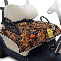Psesaysky Golf Cart Seat Covers, Golf Cart Seat Towel Blanket with Handle, Foldable, Soft and Comfortable, Suits EZGO, Yamaha, Club Car and Other 2-Seat Carts, 51"x 30.3", Orange Camo Hunting