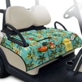 thumbnail image 1 of Psesaysky Golf Cart Seat Covers Tropical Palm Tree Flower Golf Cart Seat Blanket with 4 Pockets and Handle, Non-slip Universal Fit for EZGO, Yamaha, Club Car and Other 2-Seat Carts, 51"x 30.3", 1 of 8
