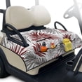 thumbnail image 1 of Psesaysky Golf Cart Seat Covers Universal Golf Cart Seat Blanket with 4 Pockets and Handle Fit for EZGO TXT RXV/Club Car DS Precedent Front Seats 2-Person Seats, Red Tropical Palm Leaves, 1 of 8