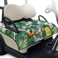 thumbnail image 1 of Psesaysky Golf Cart Seat Covers, Universal Golf Cart Seat Towel Blanket with 4 Front Pockets & Non-slip Bottom Tropical Fits for EZGO, Yamaha, Club Car and More 2 Person Seats (Green Monstera Leaves), 1 of 8