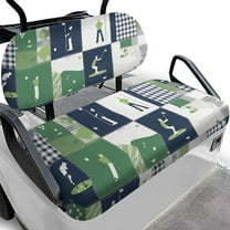 Psesaysky Golf Themed Golf Cart Seat Covers for Club Car Precedent Ordinary Seats, Breathable Front and Back Seat Cushion Cover for Golfcart, Easy to Install