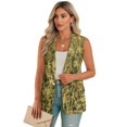 thumbnail image 1 of Psesaysky Green Camo Branch Print Vest Tops for Women V Neck Sleeveless Button Down Blazer Jacket Trendy Waistcoat Top Ladies Business Casual Outfits, Size L, 1 of 6