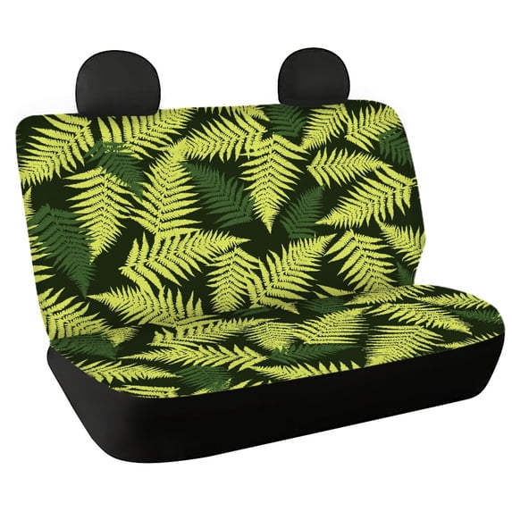 Psesaysky Green Fern Leaf Car Back Seat Covers, Set of 2 Pieces Universal Scratchproof Soft Cushion Covers for Auto Truck Interior