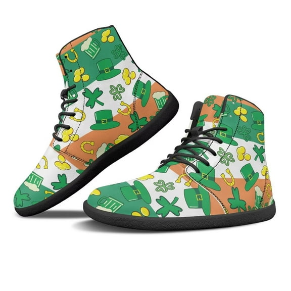 Psesaysky Green Hat Four Leaf Clovers Barefoot Shoes for Women Soft Comfortable Durable Sneakers Size 6-13.5