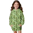 thumbnail image 1 of Psesaysky Green Pickled Cucumbers Print Girls Oversized Hoodies Fleece Pullover Sweatshirts Kids Fashion Hoodie Dress Casual Outfits Fall Winter Clothes for 5-6 Years, 1 of 7
