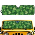 thumbnail image 1 of Psesaysky Green Saint Patrick Leaves Car Windshield Sun Shade for Car Front Window Block UV Rays Foldable Sun Visor Protector Sunshade to Keep Your Vehicle Cool 52.95”x 16.14”, 1 of 7