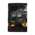 thumbnail image 1 of Psesaysky Green Tractor Trifold Card Wallet, Lightweight Polyester Kids Wallet for Daily Use and School Outdoor Activities, 1 of 6