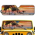 thumbnail image 1 of Psesaysky Hawaii Palm Tree Sunset Windshield Sun Shade for Car Off-road Vehicle SUV Truck (52.95x16.14 Inches), Sun Shade Windshield, Shades for Windows, Protector Blocks UV, Funny Car Decor, 1 of 7